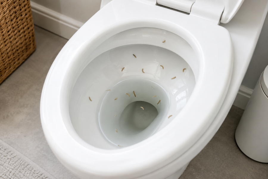  Vers dans les toilettes 
